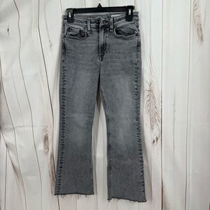Rag & Bone Women’s 26 Gray High Rise Ankle Flare Raw Hem Jeans